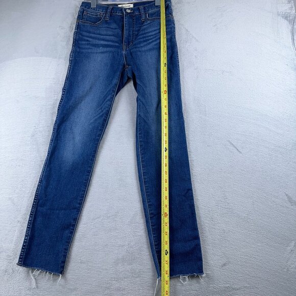 Madewell 10" High-Rise Roadtripper Jeans Raw-Hem Womens Waterford Wash Size W26 - Picture 11 of 12